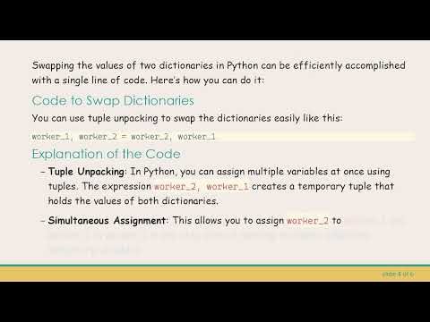 Efficiently Swap Values Between Two Dictionaries in Python