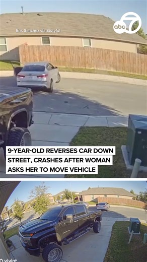 3.1M views · 10K reactions | A 9-year-old child in Texas sustained minor injuries after she was told by a 25-year-old woman to move a car. A home-security camera captured the terrifying moment the child was flung out of the driver’s seat after losing control of the vehicle and crashing into a truck. Ladeja Pickett was arrested and charged with injury to a child and child endangerment, according to local media. | ABC7 | Facebook