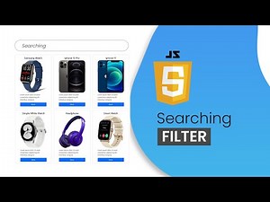 How to build Product Searching in Bootstrap 5 & JavaScript | build Card Searching in pure JavaScript