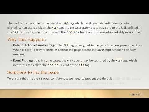 Solving the intermittent alert issue in JavaScript: Understanding onclick Conflicts
