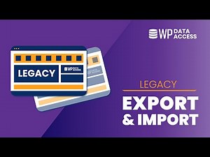 Legacy: Export and import table data