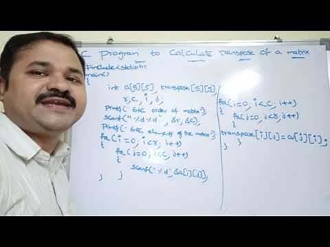 transpose of a matrix in c|c program to find transpose of a matrix