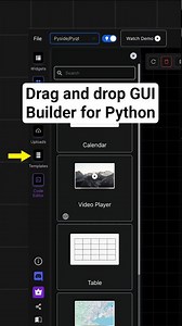64K views · 1.2K reactions | PYUI Builder is basically a tool that helps you create Python user interfaces without stressing yourself. Instead of writing all the layout code by hand, you just drag and drop buttons, text fields, and other elements, and it generates the code for you. It’s like a shortcut for building clean, nice-looking UIs without doing all the heavy lifting manually. #programming #coding #python #gui #pyuibuilder | Thom Code | Facebook