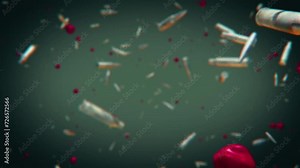 Exploding gun bullets in slow motion