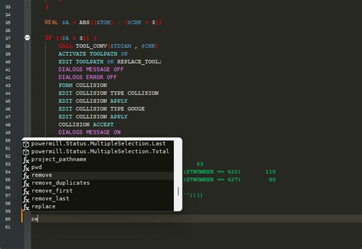 Notepad   Language for editing PowerMill macros.