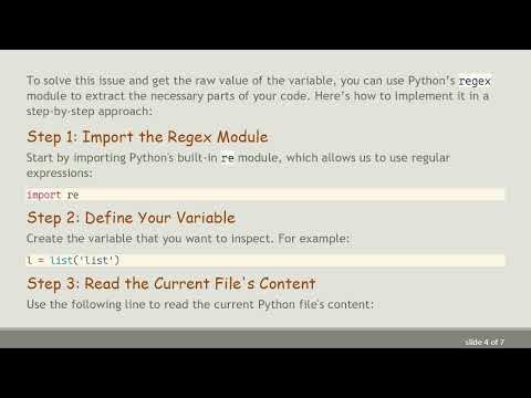 How to Get the Raw Value of a Variable in Python