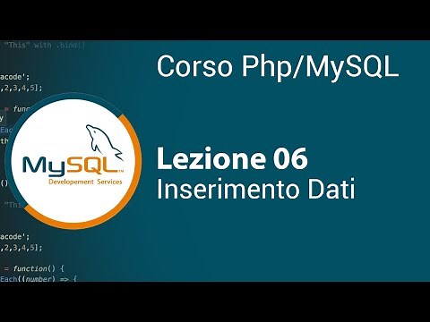 PHP/MYSQL Tutorial Italian 06 - Data Insertion with INSERT