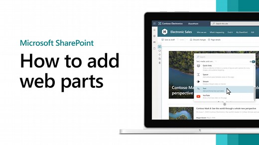 Using web parts on SharePoint pages