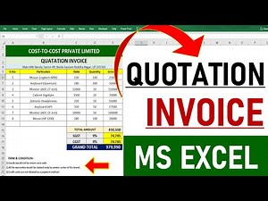 Quotation Invoice in Excel | Create Invoice Bill in Excel | MS Excel