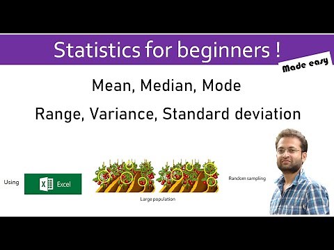 Statistics made easy. Mean, Median, Mode, Range, Variance, Standard Deviation. With example (Excel)