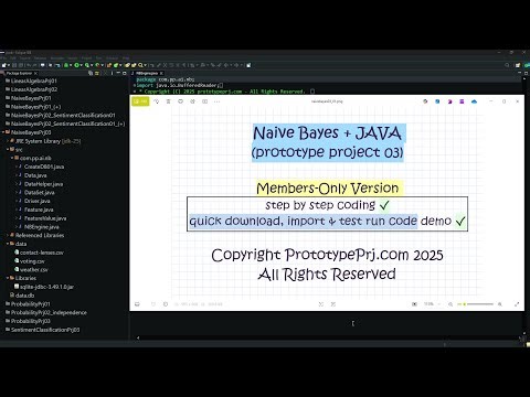 Naive Bayes + JAVA + Prototype Project 03 + Members-Only Version