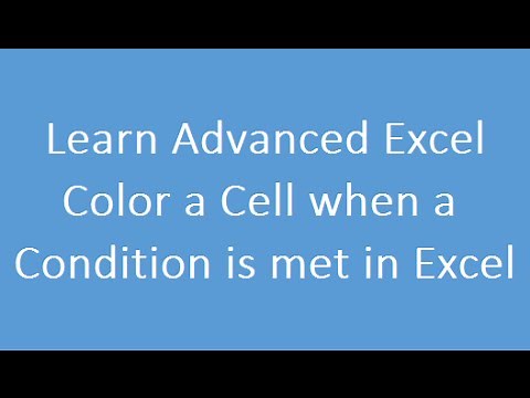 Color a Cell When A Condition Is Met in Excel