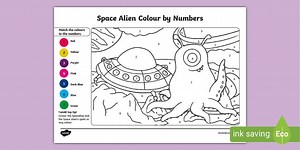 Space Alien Colour-by-Number Activity