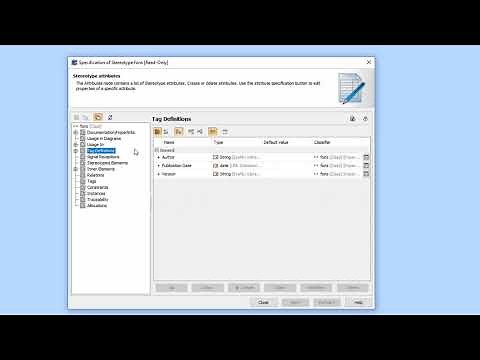 MagicDraw User Interface: Stereotypes And Tags