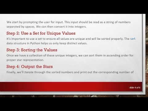 Mastering Python: Sorting and Displaying Numbers with Stars