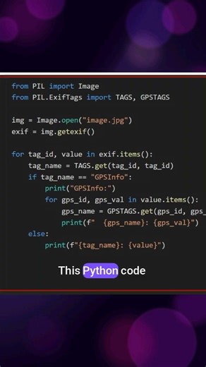Extract Image Metadata (EXIF) Using Python #coding #python #pillow #PIL #exif #imageprocessing