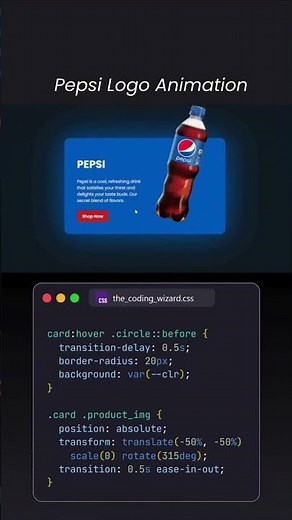 Pepsi Logo Animation in Pure CSS & HTML #shorts #CSS #Pepsi