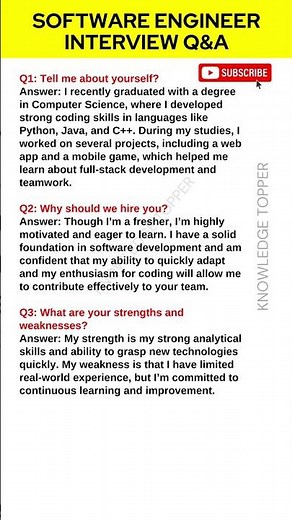 Software Engineer Interview Questions and Answers