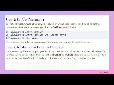 How to Handle Currency Input in Amazon Lex