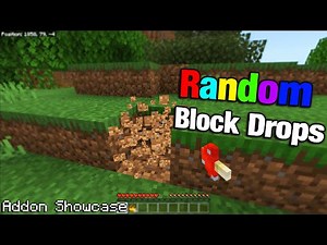 "Random Block Drops" Addon Showcase on Minecraft Bedrock Edition[random loot_table for blocks]