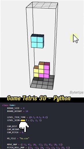 Create 3D Tetris game with Python #coding #python #puzzle