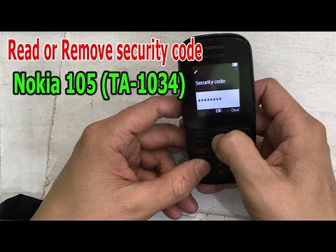 How to read or remove security code Nokia 105 (TA-1034)