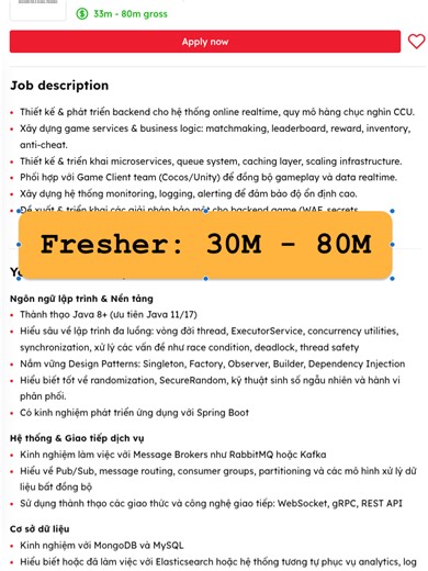Giải Mã JD Java 33M-80M Gross: Tại Sao Phải Cần Multithread/Concurrency? Team Tech mạnh đấy | (01)#2025 #backend #java