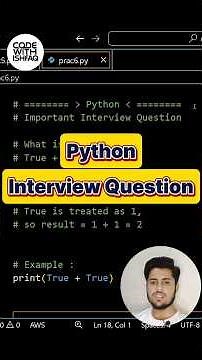 Python Interview Questions and Answers | True + True Output ? | Crack Your Python Interviews