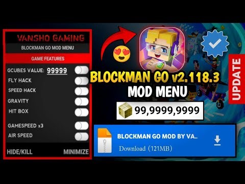 NEW ! Blockman Go Mod Menu Apk v2.118.3 Mod apk 2025 - Unlimited Gcubes & Fly, Speed | Vansho Gaming