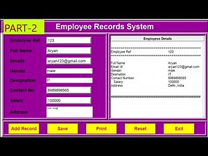 Employee record management system using tkinter in python || Python GUI project || PART-2 #tkinter