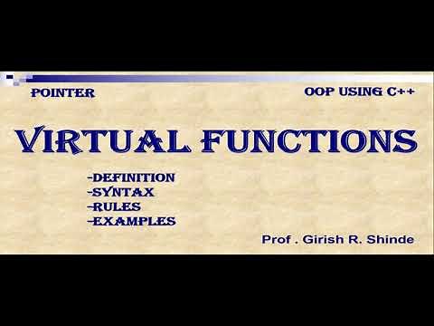 virtual functions in C++ | virtual function Rules | virtual function Examples