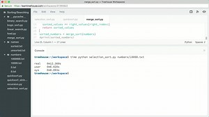 Actual Run Time for Sorting Algorithms