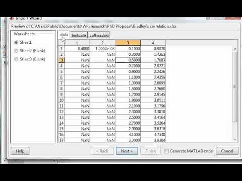 MATLAB Importing Data