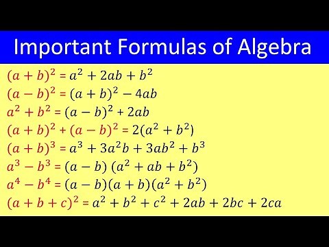 Basic Algebra Formulas | List of Algebra Formula | Algebra Formulas | Important Formulas of Algebra