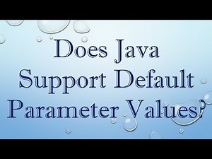 Does Java Support Default Parameter Values?