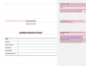 Business Continuity Policy [ISO 22301 templates]