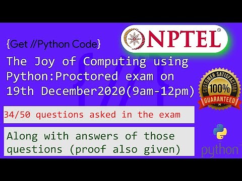 34 questions asked in Joy of Computing using Python: Proctored exam on 19th December 2020(Ans given)