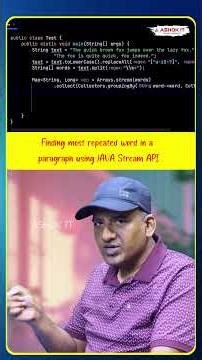 How do you find the most repeated word in a paragraph using the Java Stream API? | Ashok IT#java