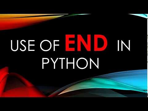 Python Programming - Use of End= in Python