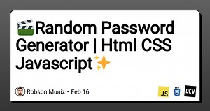 🎬Random Password Generator | Html CSS Javascript✨