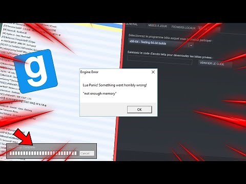 Comment résoudre "LUA ERROR NOT ENOUGH MEMORY" sur Garry's Mod [PC]