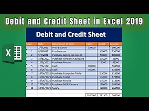 How to Create Debit and Credit Sheet in Microsoft Excel 2019 | Debit and Credit Sheet in ms excel