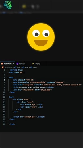 Animated Eyes Follow Mouse Cursor | HTML CSS JavaScript | Smart Info Now