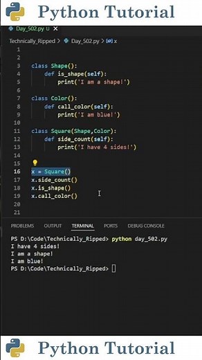 Multiple Class Inheritance In Python | Python Tutorial