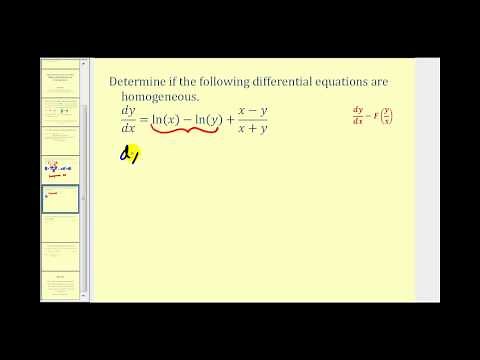 Determine if a First-Order Differential Equation is Homogeneous - Part 1