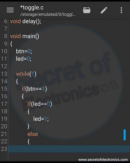 Embedded C Program for 8051 Toggle Switch