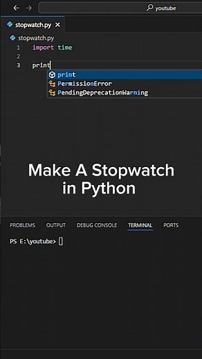 ⏱️ Python Stopwatch Hack 🔥 | Create a Timer in Python in 5 Lines #shorts