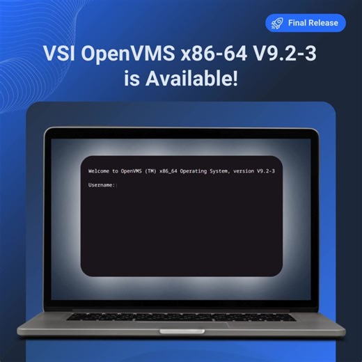 VSI OpenVMS x86-64 V9.2-3 is Available! We’re excited to announce the release of VSI OpenVMS x86-64 V9.2-3! This new production version includes key enhancements for virtualization, such as Fibre Channel storage support via VMware VMDirectPath, a VGA/keyboard Guest Console, VMware VMotion support, and automatic setup for TCP/IP and OpenSSH. | VMS Software Inc.
