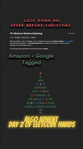 Minimum Window Substring (LeetCode 76) Tutorial! #coding #leetcode #shorts #slidingwindow