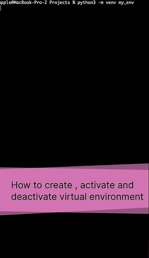 Create, Activate & Deactivate Virtual Environment in Python